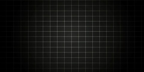 A black and white photo of a room with a black background and white squares