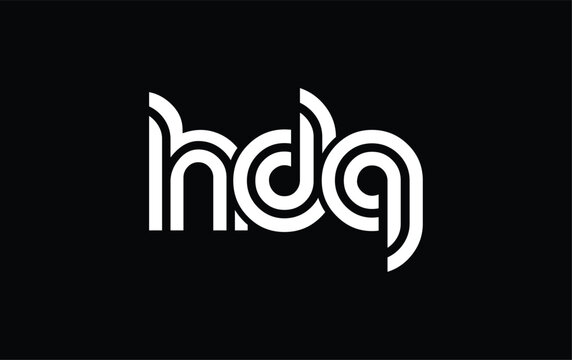HDQ Creative Unique Modern Letter Logo Design. Stylized logo featuring a unique letter design, presenting abstract minimalist aesthetics and modern appeal.