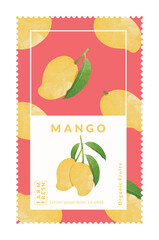 Mango packaging design templates, watercolour style vector illustration.