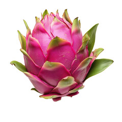 Vibrant Pink Dragon Fruit Isolated on Black Background isolated on transparent background