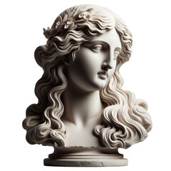 Gypsum copy of ancient statue Venus head  isolated on white background