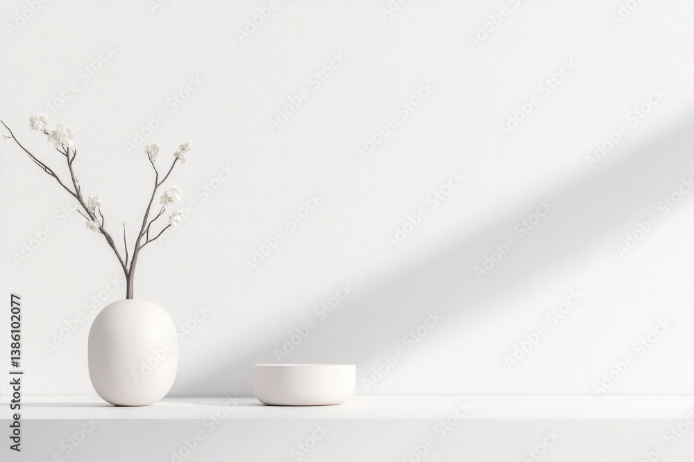 Poster capture minimalistic 3d-rendered home decor item elegantly isolated on white background with ample c