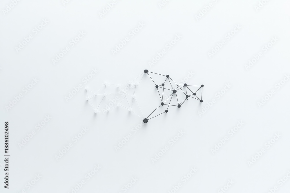 Aufkleber capture minimalistic illustration of both connection and disconnection displaying two distinct style