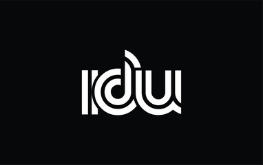 IDU Creative Unique Modern Letter Logo Design. Stylized logo featuring a unique letter design, presenting abstract minimalist aesthetics and modern appeal.