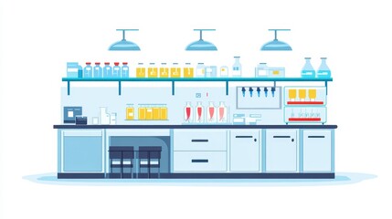 Obraz premium Modern Laboratory Interior with Equipment and Supplies