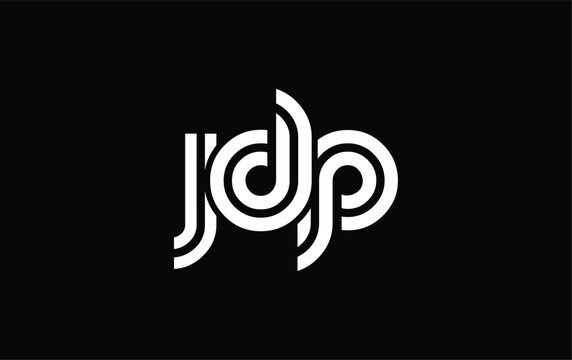 JDP Creative Unique Modern Letter Logo Design. Stylized logo featuring a unique letter design, presenting abstract minimalist aesthetics and modern appeal.
