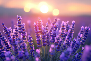 Fototapeta premium pale purple lavender in a soft light,