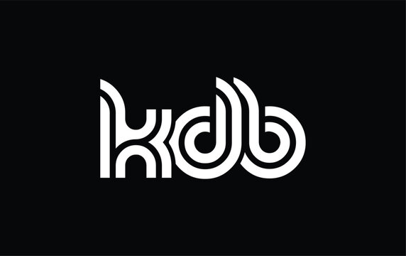 KDB Creative Unique Modern Letter Logo Design. Stylized logo featuring a unique letter design, presenting abstract minimalist aesthetics and modern appeal.