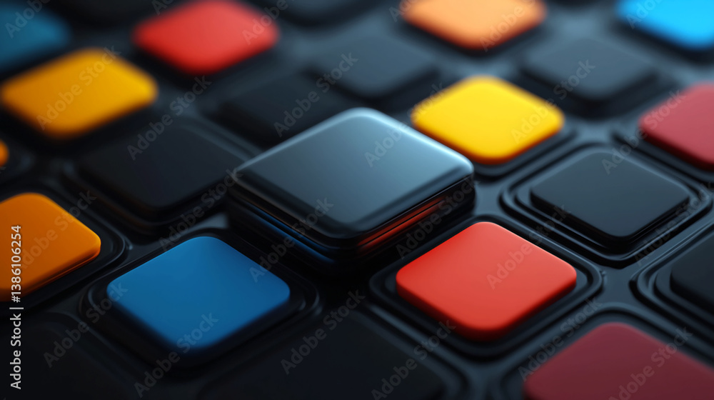 Poster abstract colorful tiles background texture geometric pattern mosaic design for wallpaper and web 3d 
