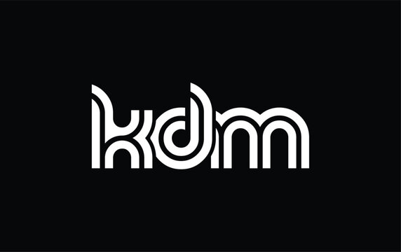 KDM Creative Unique Modern Letter Logo Design. Stylized logo featuring a unique letter design, presenting abstract minimalist aesthetics and modern appeal.