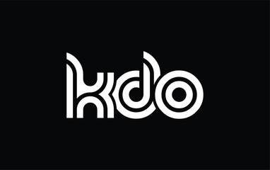KDO Creative Unique Modern Letter Logo Design. Stylized logo featuring a unique letter design, presenting abstract minimalist aesthetics and modern appeal.