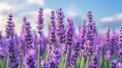 Naklejka premium A dreamy lavender sky with delicate, thin clouds floating in the background