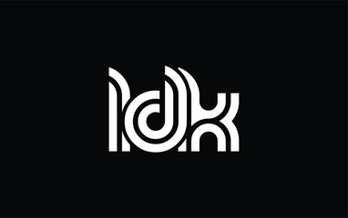 LDK Creative Unique Modern Letter Logo Design. Stylized logo featuring a unique letter design, presenting abstract minimalist aesthetics and modern appeal.