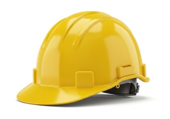 Yellow construction hard hat safety isolated white background