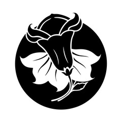 angel s trumpet flower icon, angel s trumpet flower line art - simple line art of angel s trumpet flower, perfect for angel s trumpet flower logos and icons