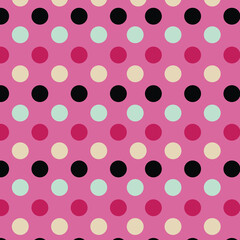 Polka Dot pattern, seamless texture colorful pattern
