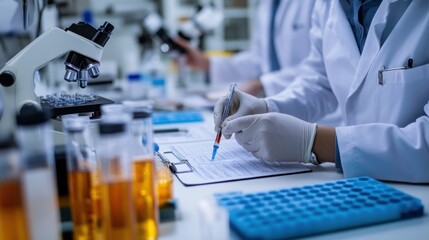 Laboratory Research with Hands and Equipment Focused