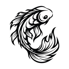 Ornamental Fish with Curving Body and Tail, 