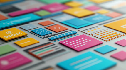 Naklejka premium Colorful cards design layout for business and personal use mockup presentation abstract background art 3d render