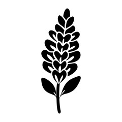 lupine flower icon, lupine flower line art - simple line art of lupine flower, perfect for lupine flower logos and icons