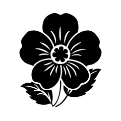 pansy flower icon, pansy flower line art - simple line art of pansy flower, perfect for pansy flower logos and icons