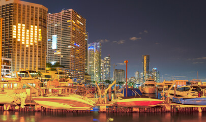 Fototapeta premium Photo of Miami, Florida, USA downtown skyline.