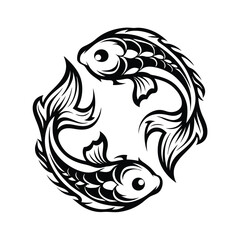 Obraz premium Stylized Decorative Black Fish 