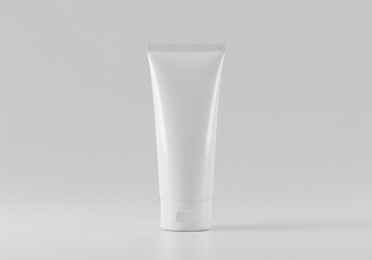 White cosmetic tube minimalist design isolated white background