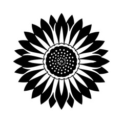 sunflower flower icon, sunflower flower line art - simple line art of sunflower flower, perfect for sunflower flower logos and icons