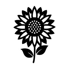 sunflower flower icon, sunflower flower line art - simple line art of sunflower flower, perfect for sunflower flower logos and icons