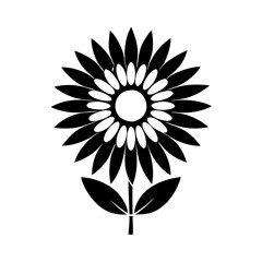 sunflower flower icon, sunflower flower line art - simple line art of sunflower flower, perfect for sunflower flower logos and icons