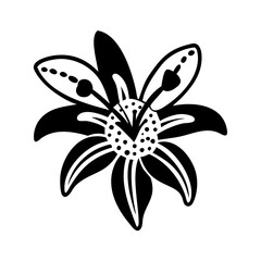 toad lily flower icon, toad lily flower line art - simple line art of toad lily flower, perfect for toad lily flower logos and icons