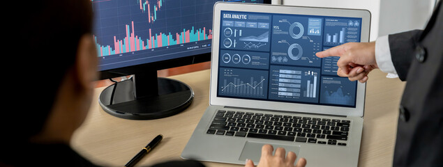 Business data dashboard provide business intelligence analytic for marketing strategy planning...
