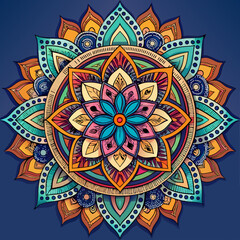 “Elegant black and white mandala design featuring intricate floral and paisley-inspired patterns. The symmetrical artwork radiates a sense of balance and harmony, making it ideal for coloring books