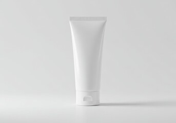 White cosmetic tube minimalist packaging isolated white background