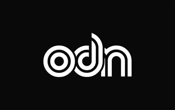 ODN Creative Unique Modern Letter Logo Design. Stylized logo featuring a unique letter design, presenting abstract minimalist aesthetics and modern appeal.