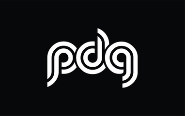 PDG Creative Unique Modern Letter Logo Design. Stylized logo featuring a unique letter design, presenting abstract minimalist aesthetics and modern appeal.