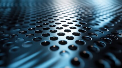 A close-up of a metallic surface with geometric lines and a futuristic design
