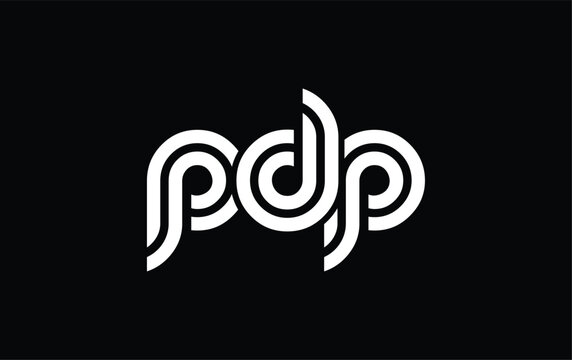 PDP Creative Unique Modern Letter Logo Design. Stylized logo featuring a unique letter design, presenting abstract minimalist aesthetics and modern appeal.