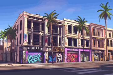 Naklejka premium street in the city