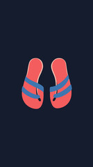 Colorful Summer Flip Flops Illustration for Beach Leisure and Lifestyle Designs