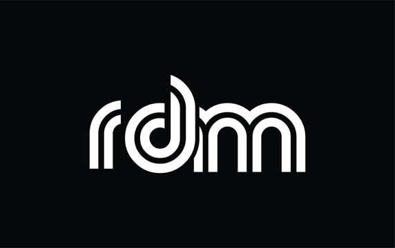 RDM Creative Unique Modern Letter Logo Design. Stylized logo featuring a unique letter design, presenting abstract minimalist aesthetics and modern appeal.