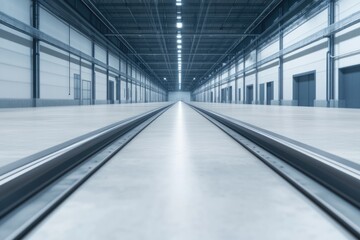 Obraz premium empty factory floor with minimalistic design and vast copy space