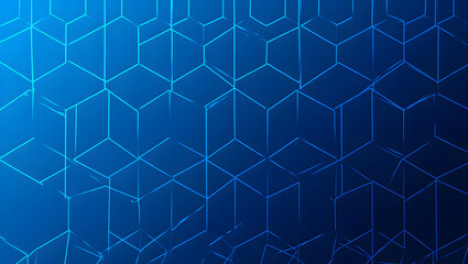 Fototapeta premium A mesmerizing blue gradient background featuring a network of interconnected 3D cubes and lines.
