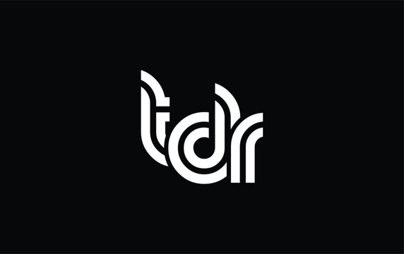 TDR Creative Unique Modern Letter Logo Design. Stylized logo featuring a unique letter design, presenting abstract minimalist aesthetics and modern appeal.