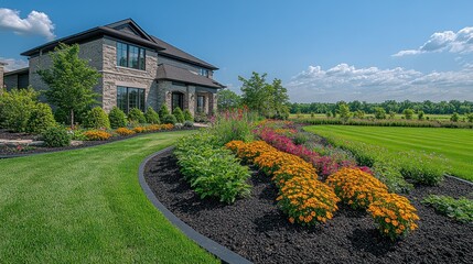 Stunning home exterior with vibrant landscaping