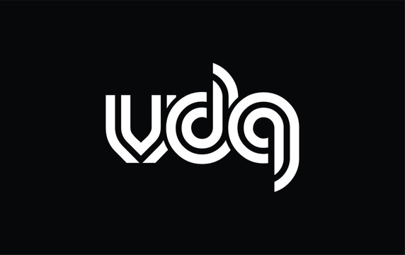 VDQ Creative Unique Modern Letter Logo Design. Stylized logo featuring a unique letter design, presenting abstract minimalist aesthetics and modern appeal.