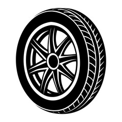 Obraz premium Car tire vector illustration, modern and detailed design, isolated on transparent background