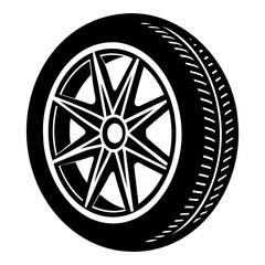 Obraz premium Car tire vector illustration, modern and detailed design, isolated on transparent background