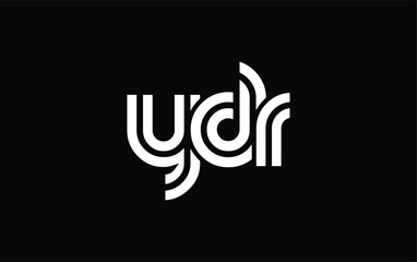Fototapeta premium YDR Creative Unique Modern Letter Logo Design. Stylized logo featuring a unique letter design, presenting abstract minimalist aesthetics and modern appeal.